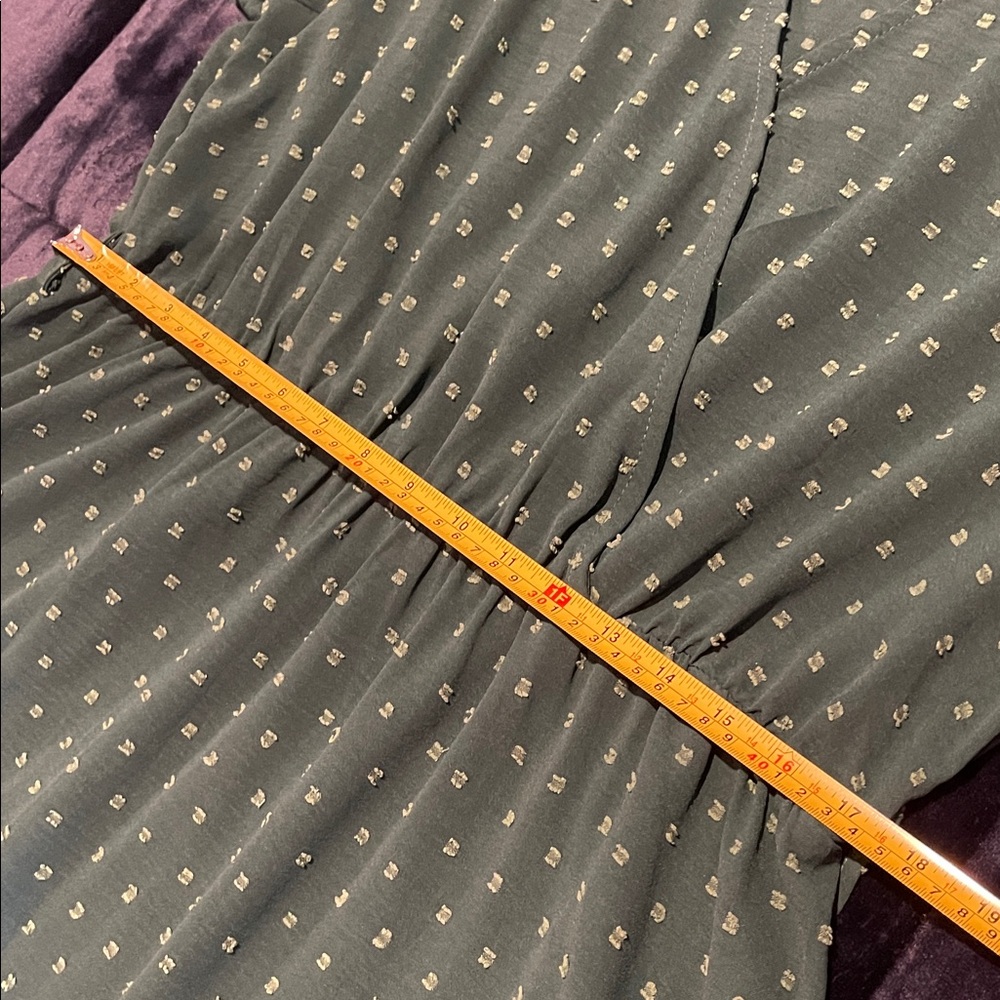 Dark Green Polka Dot Dress XXL Tea length - Picture 8 of 11